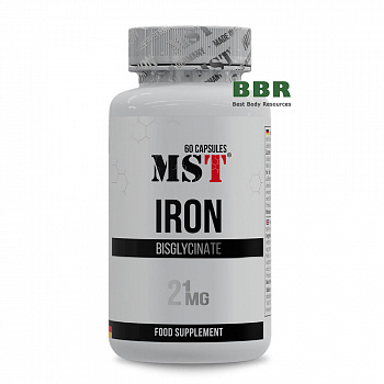 Iron Bisglycinate 21mg 60 Caps, MST