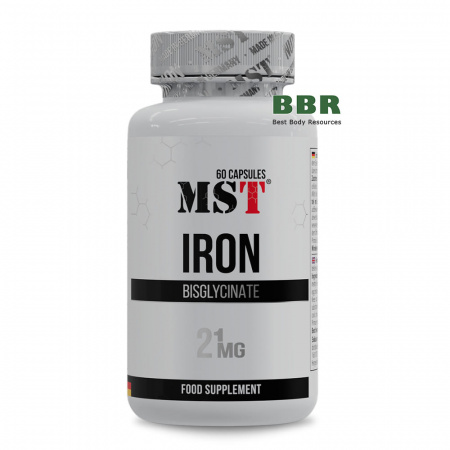 Iron Bisglycinate 21mg 60 Caps, MST