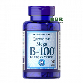 Mega B-100 B-Complex Vitamin 100 Tabs, Puritans Pride