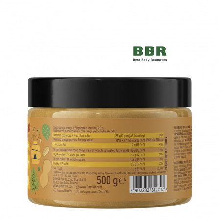 Peanut Butter + Honey 500g, OstroVit Peanut Butter + Honey 500g, OstroVit