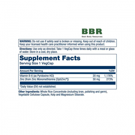 OptiZinc 30mg 60 Veg Caps, Solaray