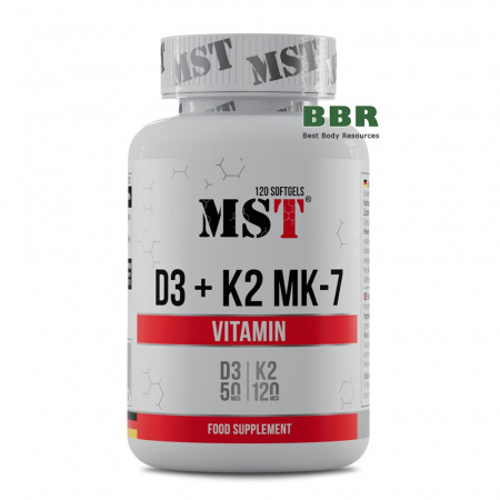 Vitamin D3 plus K2 MK-7 120 Softgels, MST