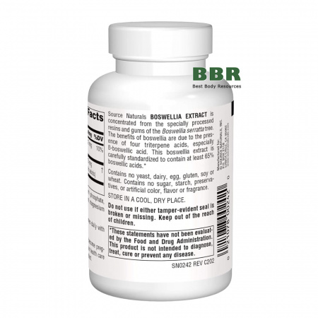 Boswellia Extract 375mg 100 Tabs, Source Naturals