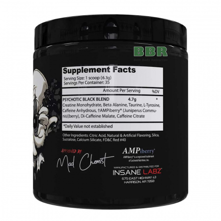 Psychotic Black 35 servings, Insane Labz Psychotic Black 35 servings, Insane Labz