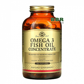 Omega 3 Fish Oil Concentrate 240 Softgels, Solgar