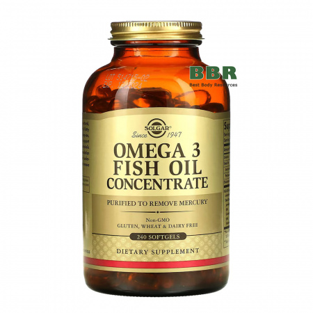 Omega 3 Fish Oil Concentrate 240 Softgels, Solgar