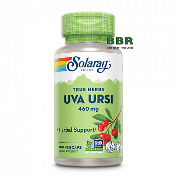 True Herbs Uva Ursi 460mg 100 Veg Caps, Solaray