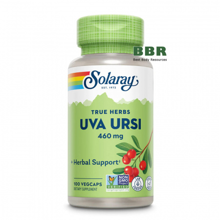 True Herbs Uva Ursi 460mg 100 Veg Caps, Solaray