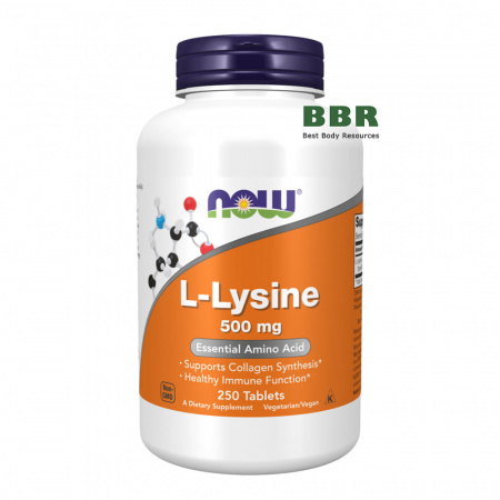 L-Lysine 500mg 250 Tabs, NOW Foods L-Lysine 500mg 250 Tabs, NOW Foods
