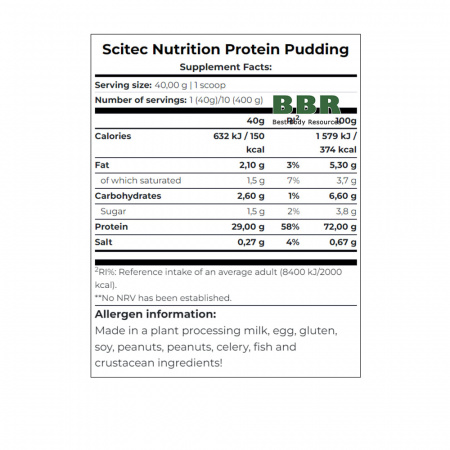 Protein Pudding 400g, Scitec Nutrition