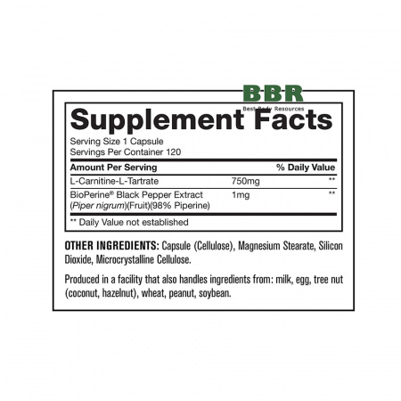 L-Carnitine 750mg 120 caps, PVL