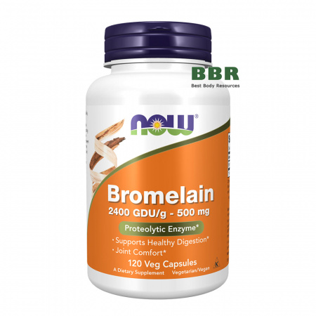 Bromelain 500mg 120 Veg Caps, NOW Foods