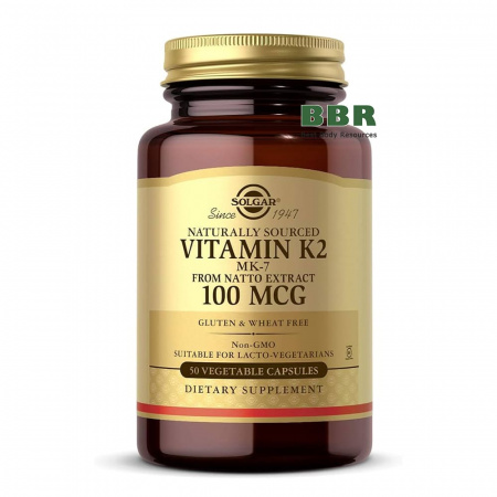 Vitamin K-2 MK-7 100mcg 50 Veg Caps, Solgar