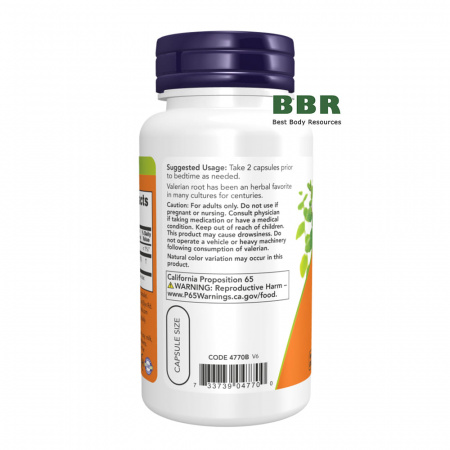 Valerian Root 500mg 100 Caps, NOW Foods