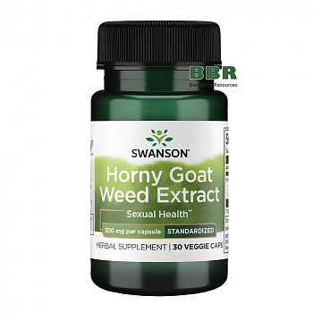 Horny Goat Weed Extract 300mg 30 Veg Caps, Swanson