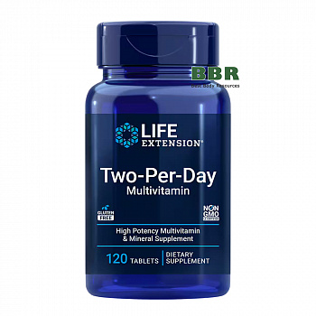 Two-Per-Day Multivitamin 120 Tabs, Life Extension