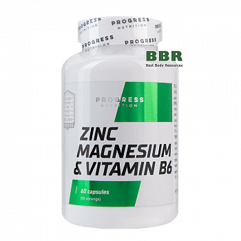 Zinc Magnesium & Vitamin B6 60 Caps, Progress Nutrition