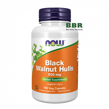 Black Walnut Hulls 500mg 100 Caps, NOW Foods