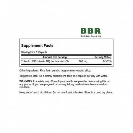 Vitamin B1 100mg 250 Caps, Swanson