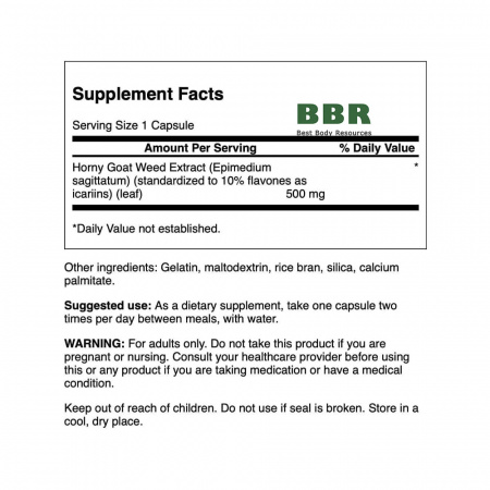 Horny Goat Weed Extract 500mg 120 Caps, Swanson