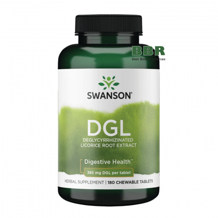 DGL Deglycyrrhizinated Licore Root Extract 385mg 180 Chew Tabs, Swanson