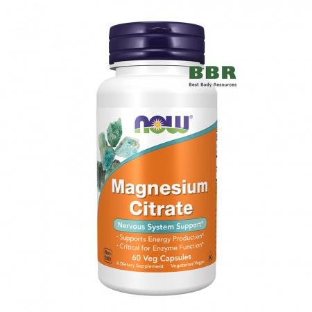 Magnesium Citrate 60 Veg Caps, NOW Foods