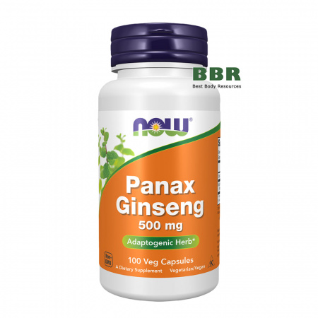 Panax Ginseng 500mg 100 Veg Caps, NOW Foods