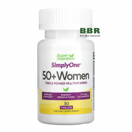 SimplyOne 50+ Women Multivitamin 30 Tabs, Super Nutrition SimplyOne 50+ Women Multivitamin 30 Tabs, Super Nutrition