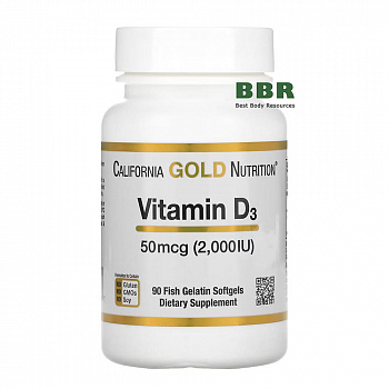 Vitamin D3 2000iu 90 Fish Softgels, California GOLD Nutrition