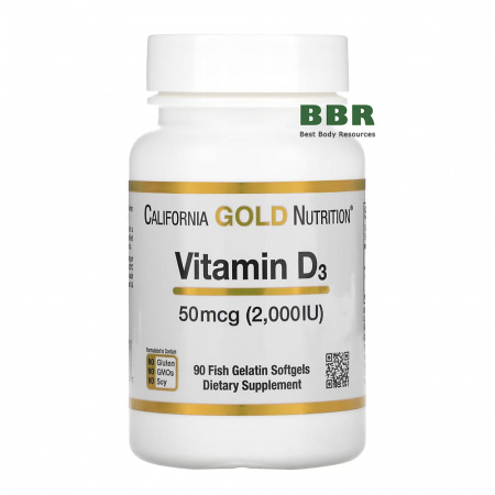 Vitamin D3 2000iu 90 Fish Softgels, California GOLD Nutrition