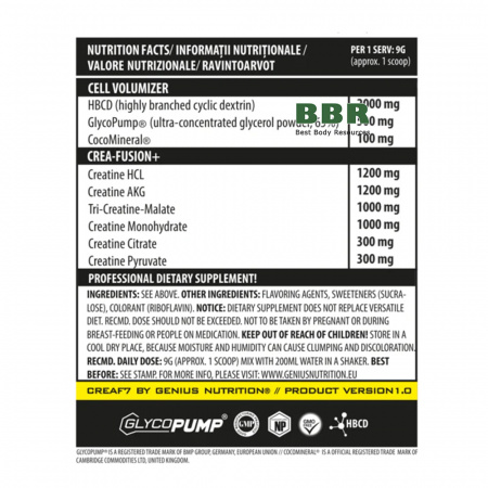 Crea F7 405g, Genius Nutrition Crea F7 405g, Genius Nutrition