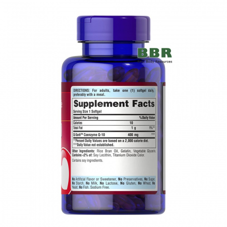 Q-SORB Co Q10 400mg 60 Softgels, Puritans Pride