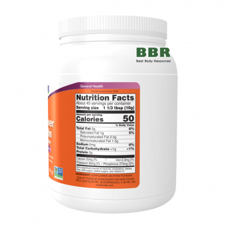 Sunflower Lecithin Pure Powder 454g, NOW Foods