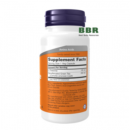 L-Theanine 100mg 90 Veg Caps, NOW Foods
