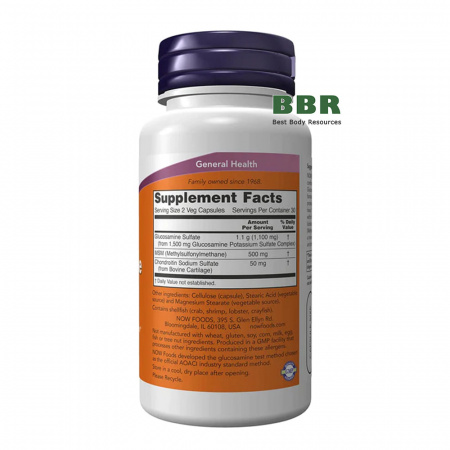 Glucosamine & MSM 60 Caps, NOW Foods