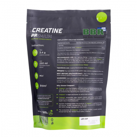 Premium Creatine Creapure 500g, Progress Nutrition