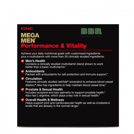 Mega Men Performance & Vitality Vitapak 30 Packs, GNC