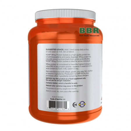 Whey Protein Isolate 816g, NOW Foods