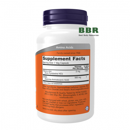GABA 500mg 100 Caps, NOW Foods