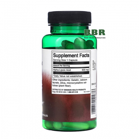 Alpha Lipoic Acid 600mg 60 Caps, Swanson