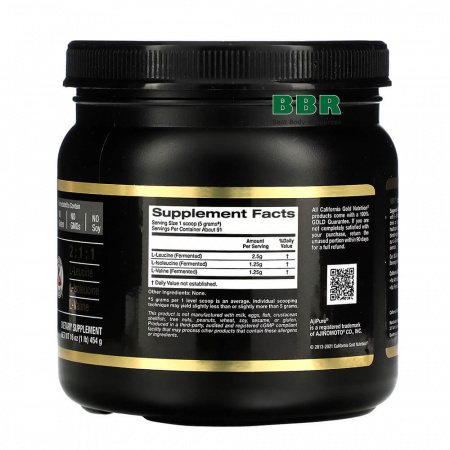 BCAA 90 Servings 454g, California GOLD Nutrition