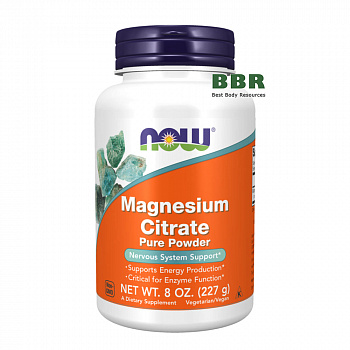 Magnesium Citrate Pure Powder 227g, NOW Foods