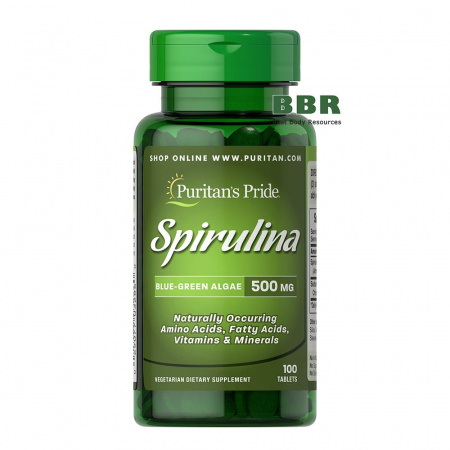 Spirulina 500mg 100 Tabs, Puritans Pride