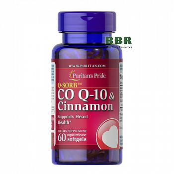 Co Q-10 & Cinnamon 60 Softgels, Puritans Pride