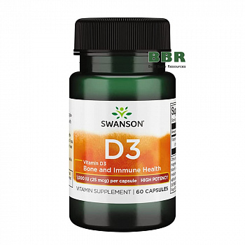 Vitamin D3 1000iu 60 Caps, Swanson