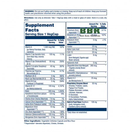 Once Daily Adult 50 plus Multivitamin 90 Veg Caps, Solaray