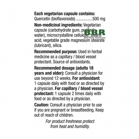 Quercetin 500mg 60 Veg Caps, Webber Naturals