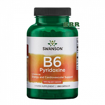 Vitamin B6 Pyridoxine 100mg 250 Caps, Swanson