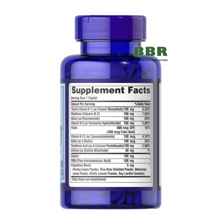 Mega B-100 B-Complex Vitamin 100 Tabs, Puritans Pride