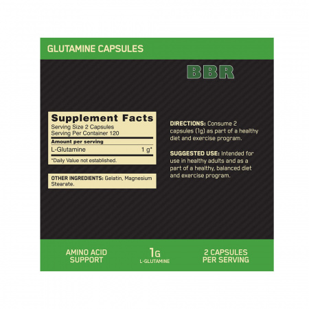 Glutamine 1000mg 240 Caps, Optimum Nutrition
